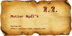 Mutter Nyék névjegykártya